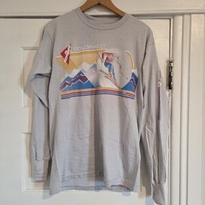 Gray Colorado Ski Graphic Long Sleeve Shirt